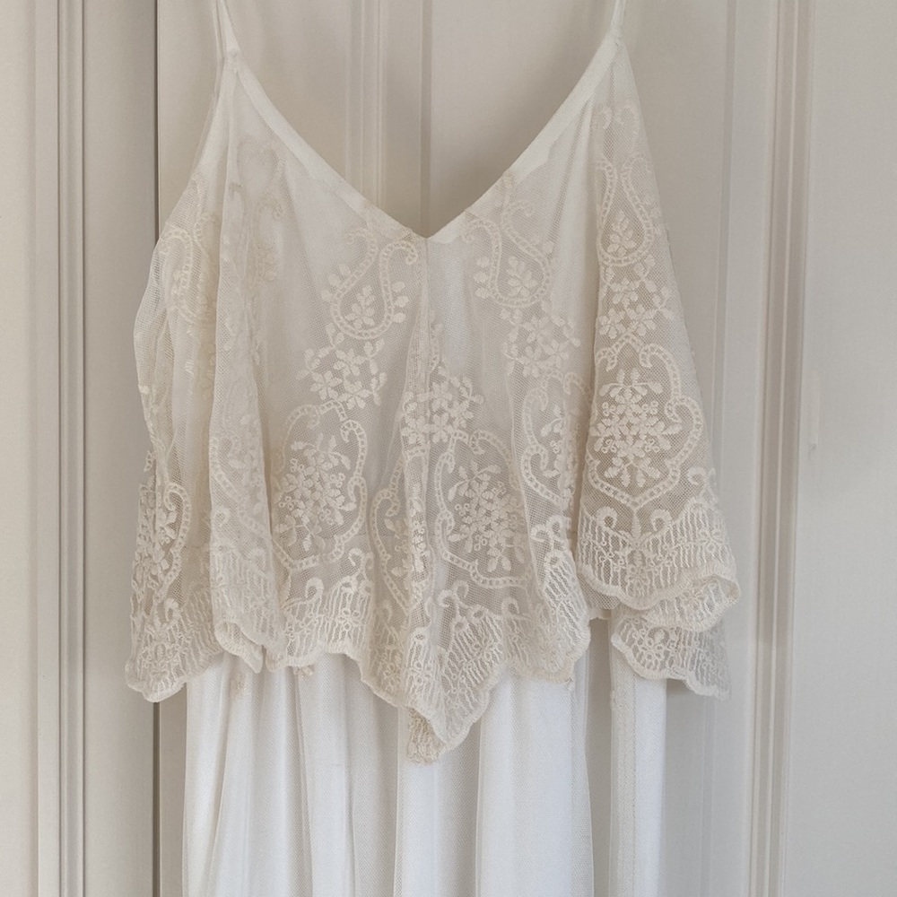 Stand in Awe Cream and Ivory Lace Maxi Dress - Picture 10 of 14